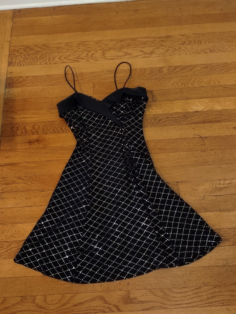 vintage 1990s sparkly A line diamond evening gown like small Betsy & Adam